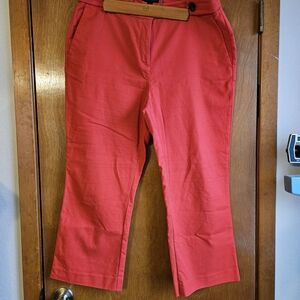 Ann Taylor Boot-Cut Pants in Coral Red